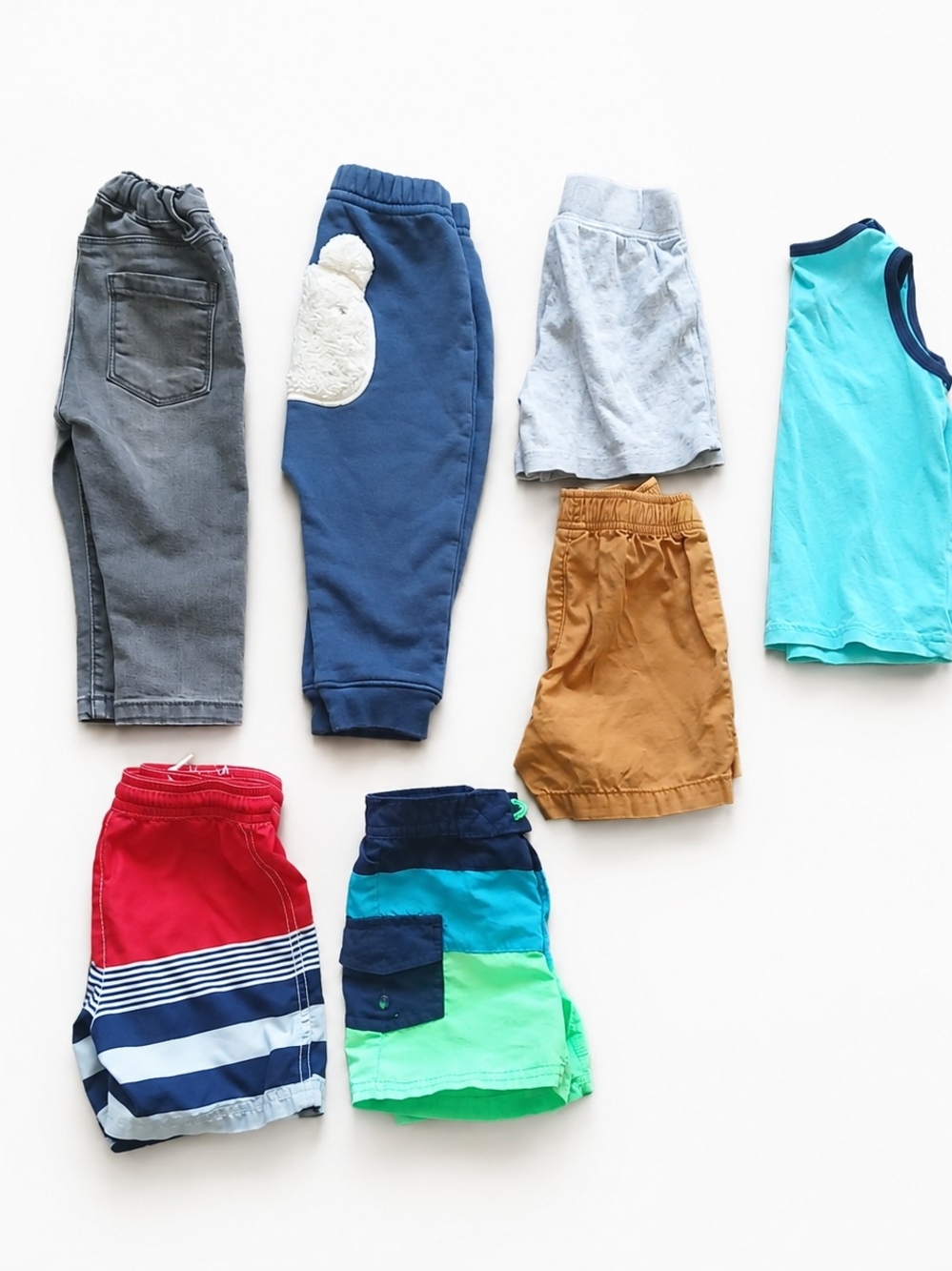 Boys Clothing Bundle 12-18 Months | 7 Pieces Shorts Joggers Jeans Tank Top Swim